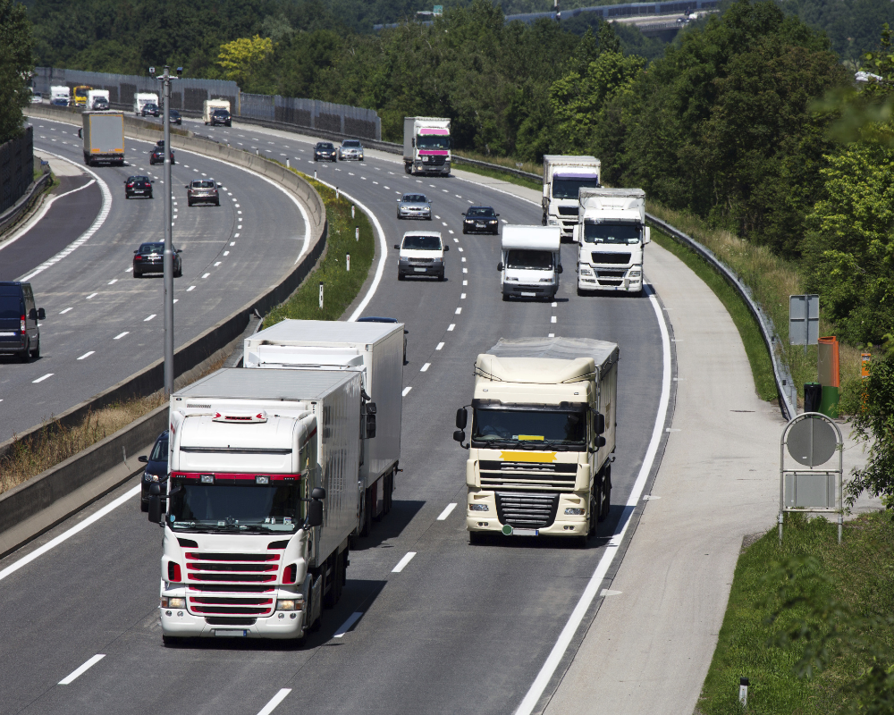 Lorries on a motorway