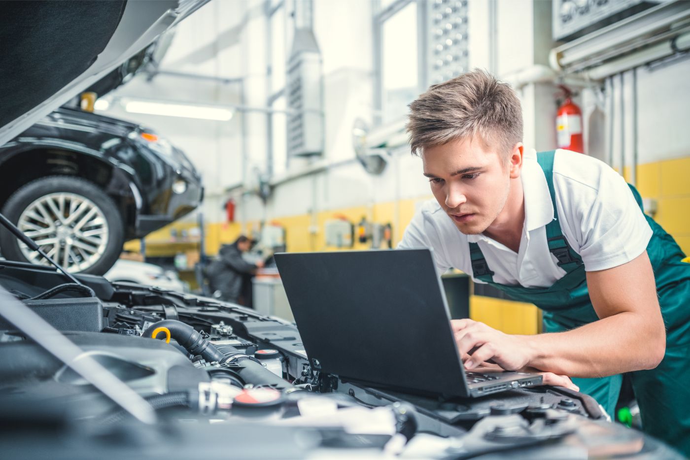 Automotive technician at work